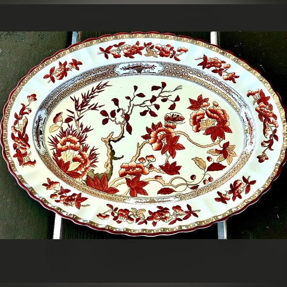 Vintage Spode Copeland INDIA TREE Scalloped Oval Serving Plate - Picture 4 of 7